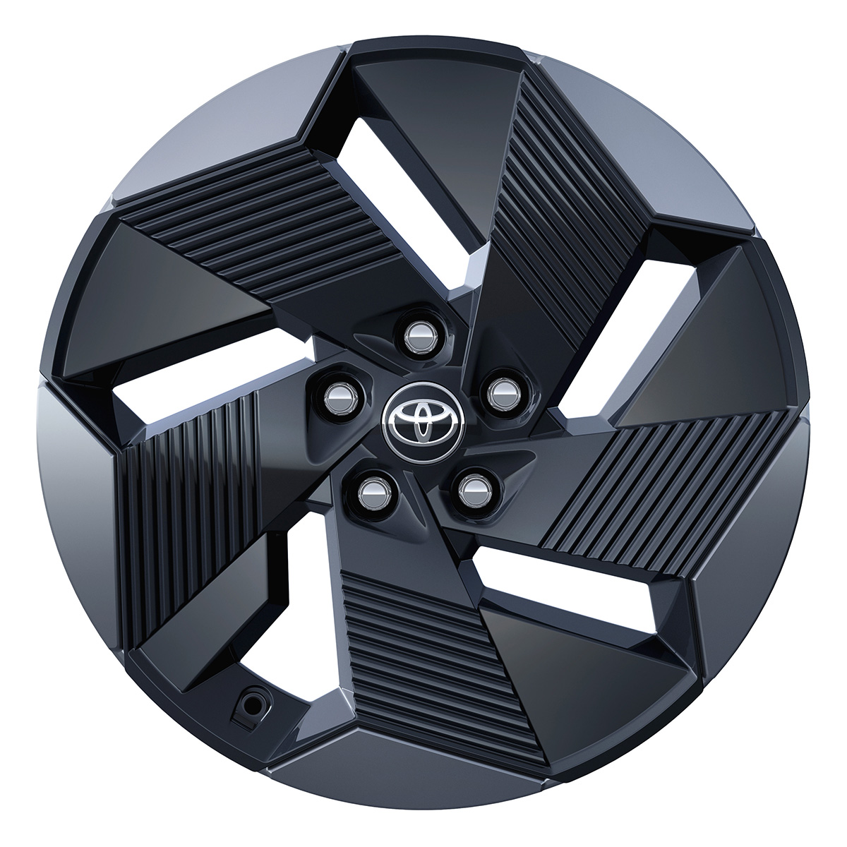 18'' black & silver alloy wheels with wheel caps (5-spoke)